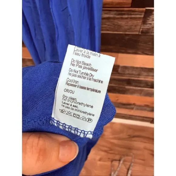 Rosemarine spaghetti strips blue viscose/silk maxi dress size Medium - Picture 5 of 7